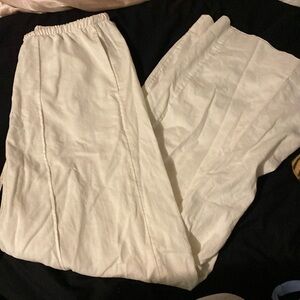 White linen pants